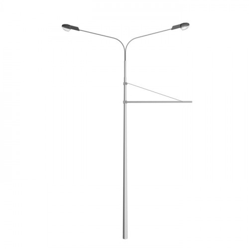 Опора контактной сети граненая фланцевая круглая КС-МСО-ФГ-2500-10,0-01 10 мм