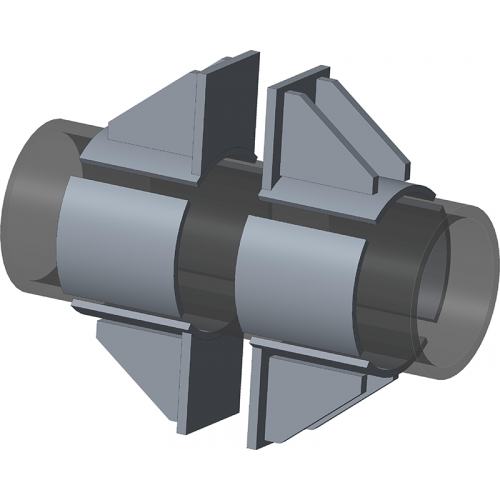Опора неподвижная двухупорная усиленная с дополнительными подушками для тепловых сетей ТС-663.00.00 630х240х230х890 мм Серия 5.903-13 выпуск 7-95 73,2 кг