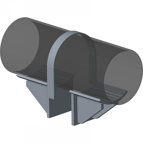 Опора неподвижная хомутовая с дополнительными упорами для тепловых сетей ТС-669.00.00 273х137х246 мм Серия 5.903-13 выпуск 7-95 9,8 кг
