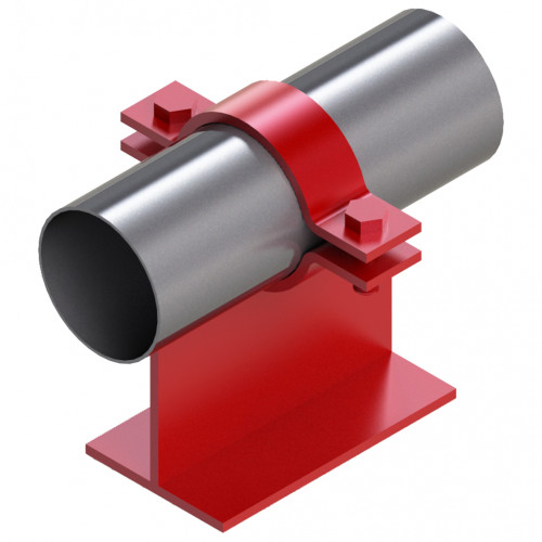 Опора неподвижная хомутовая тавровая для тепловых сетей исп. АС12У 09Г2С 57х100х340х106 мм ОСТ 36-146-88 5 кг