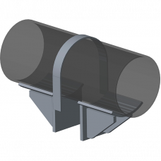 Опора неподвижная хомутовая с дополнительными упорами для тепловых сетей ТС-669.00.00 630х230х445 мм Серия 5.903-13 выпуск 7-95 38,1 кг
